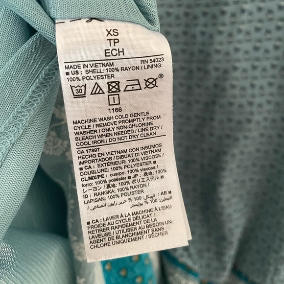 Old Navy Cute + Casual Blue Patterned Floral Long Sleeve Mini Dress XS - Picture 4 of 4